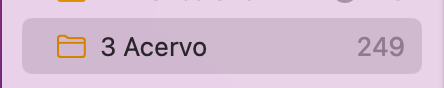 Pasta Acervo no Apple Notas